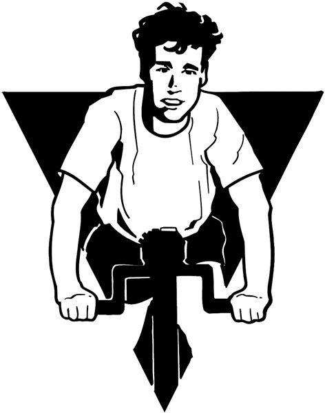Bike rider vinyl sticker. Customize on line.  Sports 085-1276